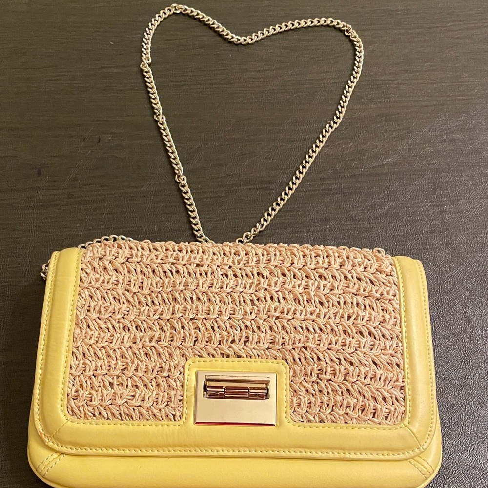 SUMMER SALE 🔥 Talbots Women’s Woven Crossbody Bag Yellow Classy and Stylish